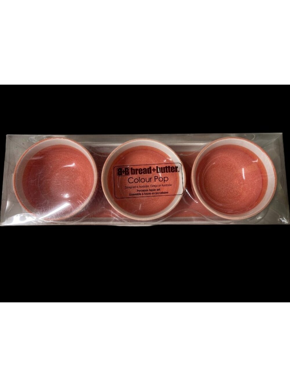 Bread + Butter “Colour Pop” Orange Porcelain Tapas Bowl Set New in Box